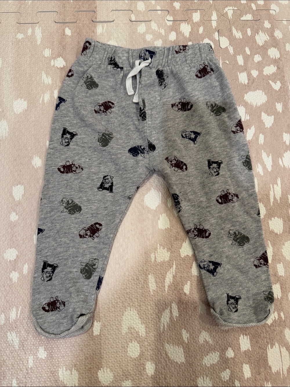 Splendid Baby Boys Bulldog Print Jogger Pants Gray 6-12M
